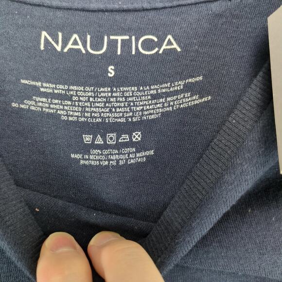 NWT Nautica Sailing Club New York Long Sleeve T-Shirt Men's S Navy Nautical - Picture 7 of 10